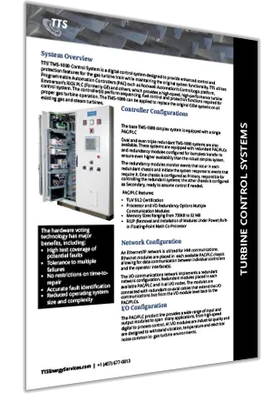 Turbine control systems brochure showcasing configurations and key features.