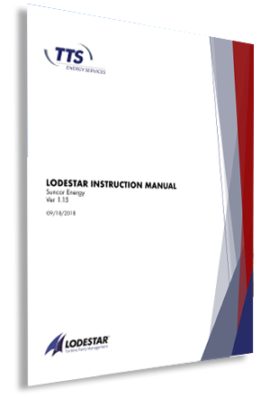 Lodestar instruction manual cover with TTS Energy Services logo.