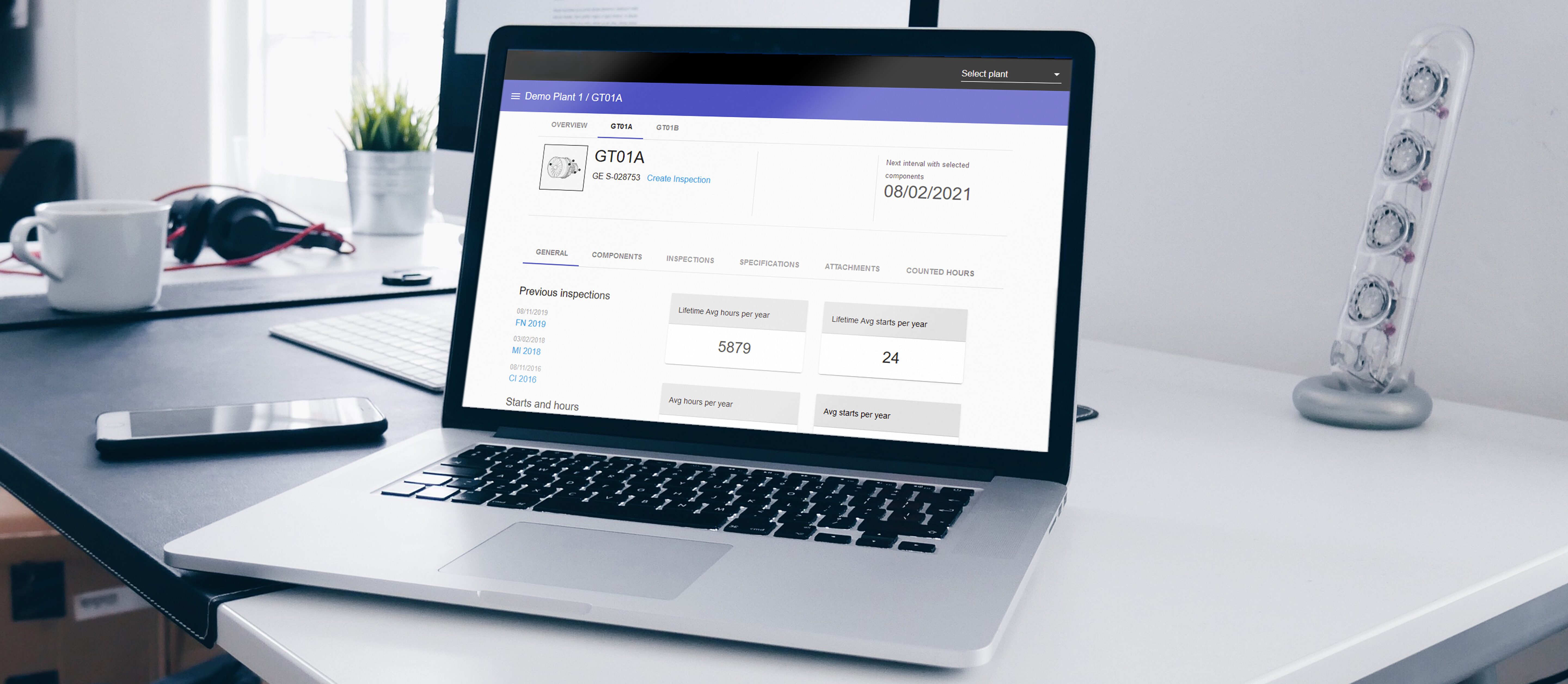 Industrial inspection software on laptop screen